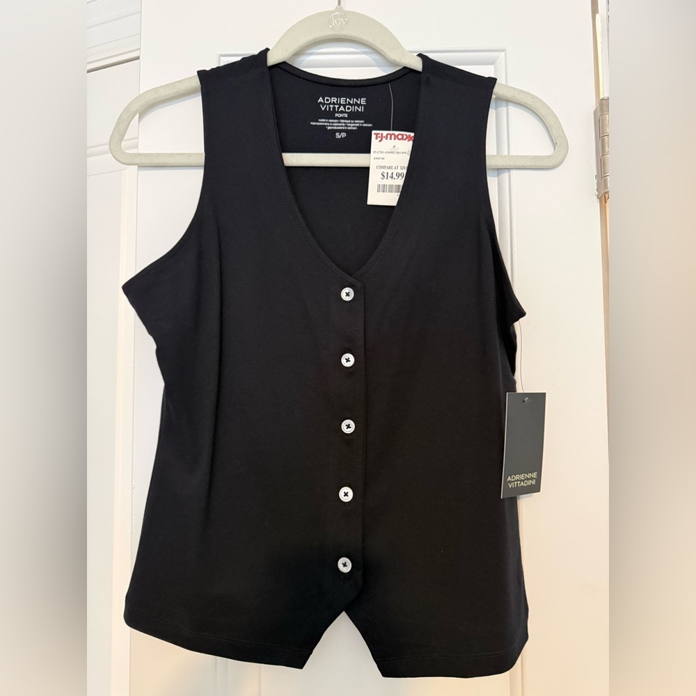 Adrienne Vittadini Black Sleeveless Blouse